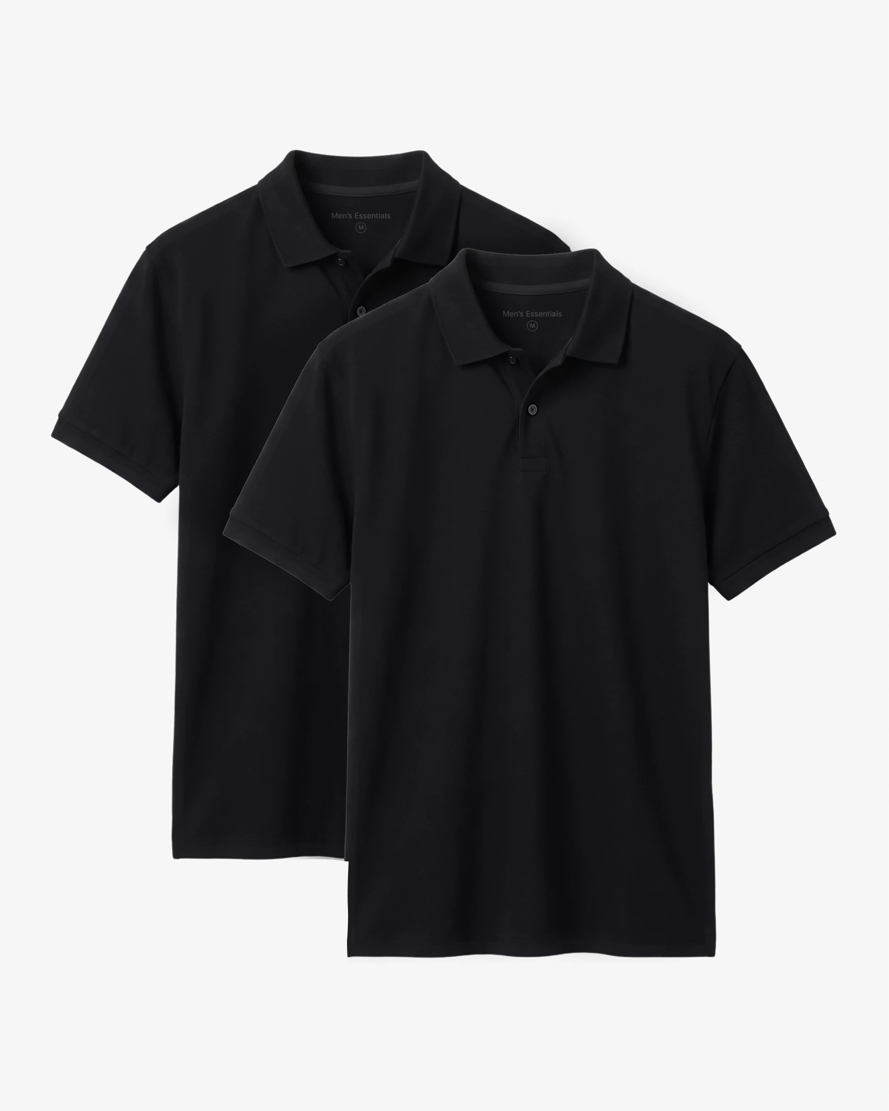 Black Essential Polo 2-Pack
